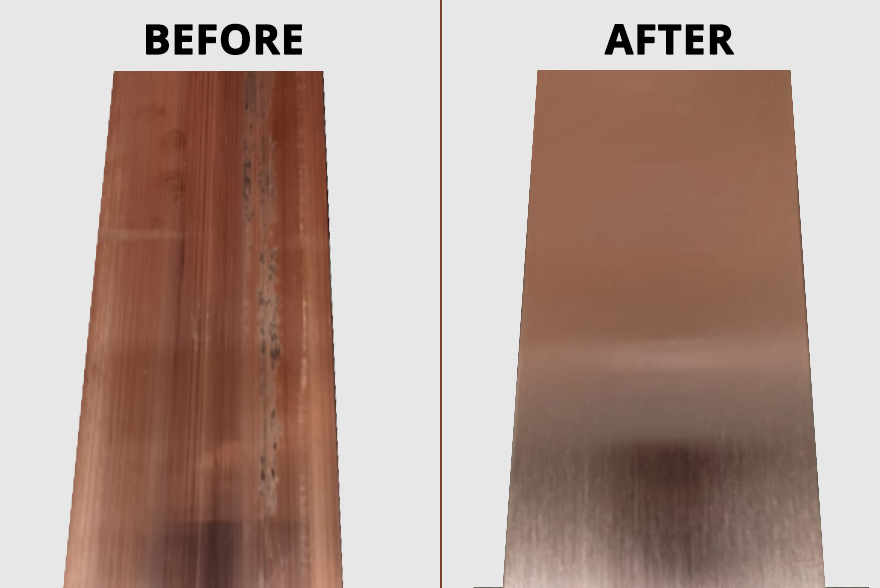 Copper Busbar polishing machine before-after